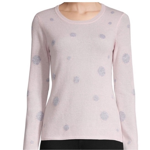 Quinn Cashmere Crewneck Pink Metallic Dot Pullover
Sweater NWT - Picture 3 of 8
